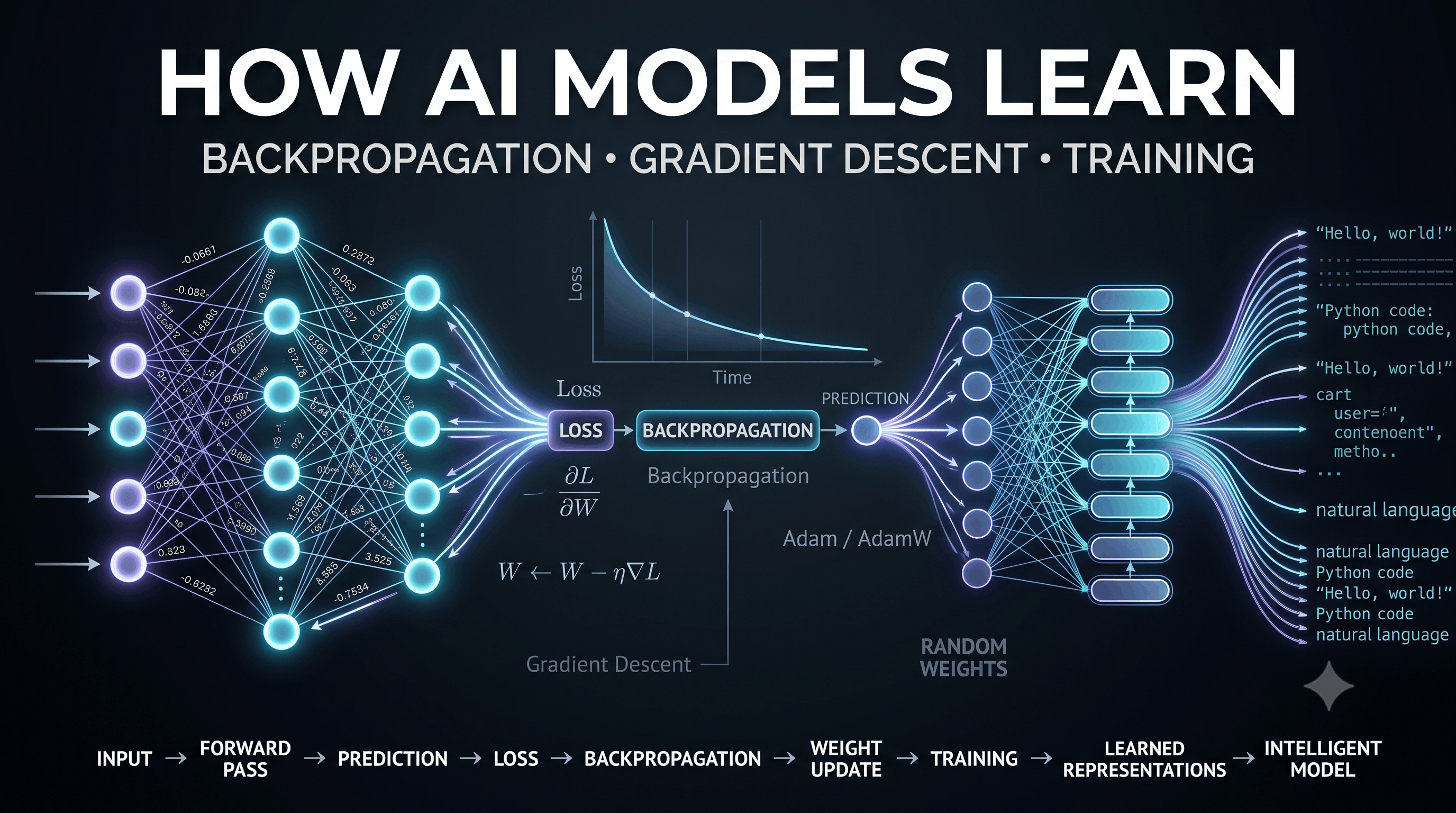 How AI Models Learn: Backpropagation, Gradient Descent & Training Explained