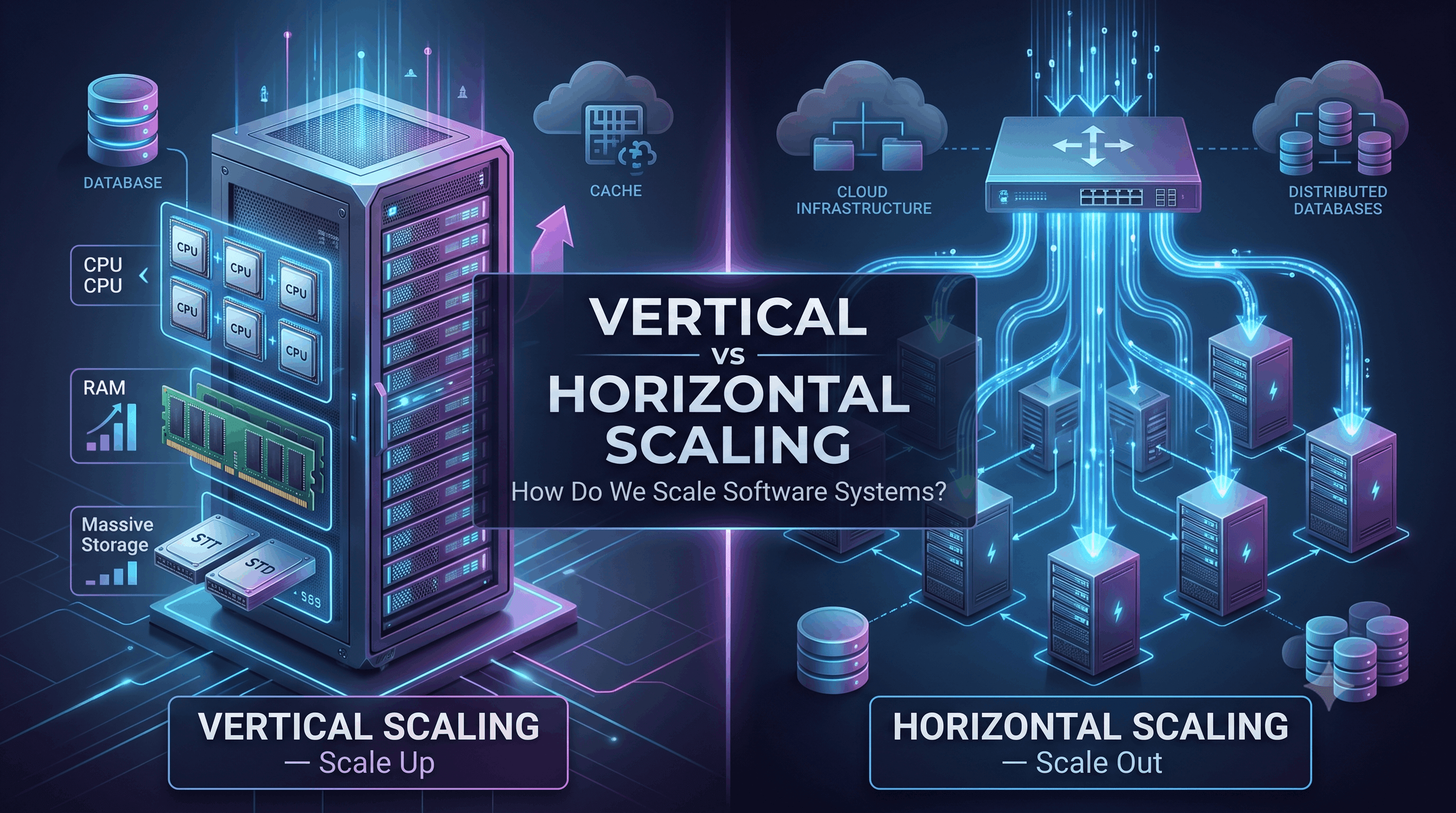 Vertical Scaling vs Horizontal Scaling: How to Scale a Software System